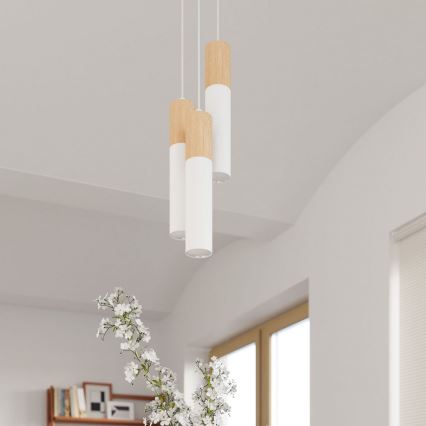 Luster na sajli PABLO 2xGU10/40W/230V bela/bukva