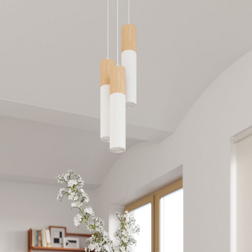 Luster na sajli PABLO 2xGU10/40W/230V bela/bukva