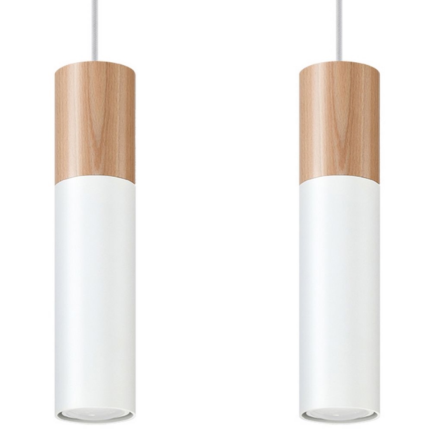Luster na sajli PABLO 2xGU10/40W/230V bela/bukva
