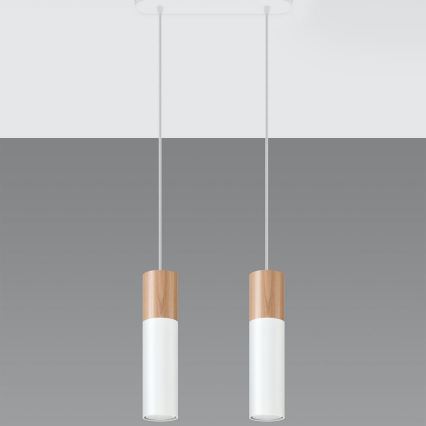 Luster na sajli PABLO 2xGU10/40W/230V bela/bukva