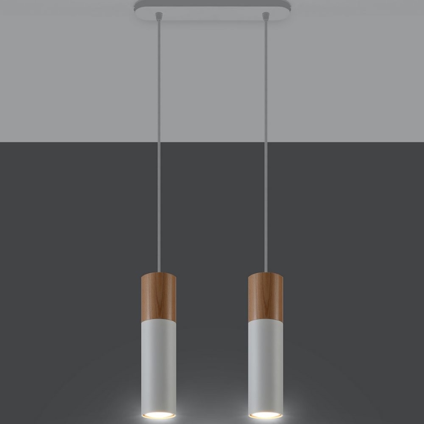 Luster na sajli PABLO 2xGU10/40W/230V bela/bukva