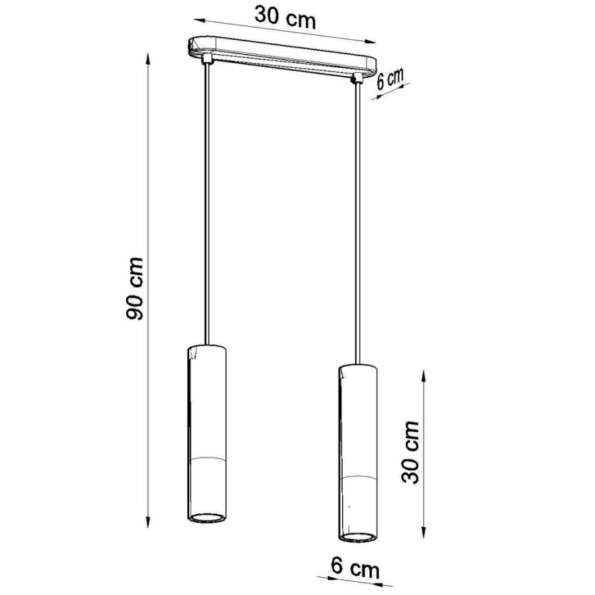 Luster na sajli PABLO 2xGU10/40W/230V bela/bukva