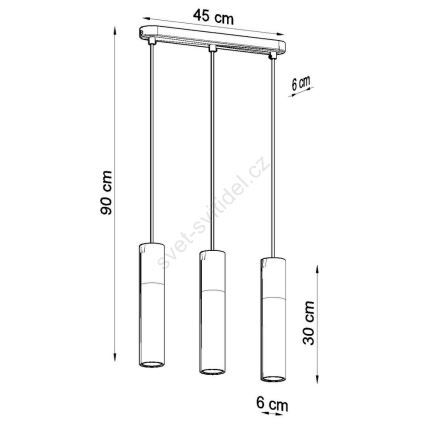 Luster na sajli BORGIO 3xGU10/40W/230V beton/metal beo