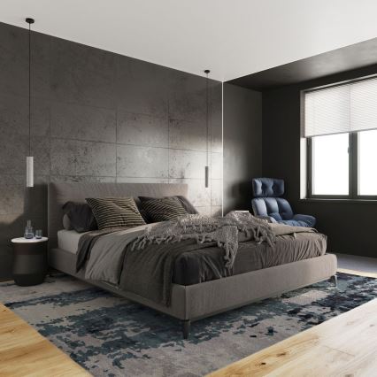 Luster na sajli LUVO 2xGU10/40W/230V beton/crna