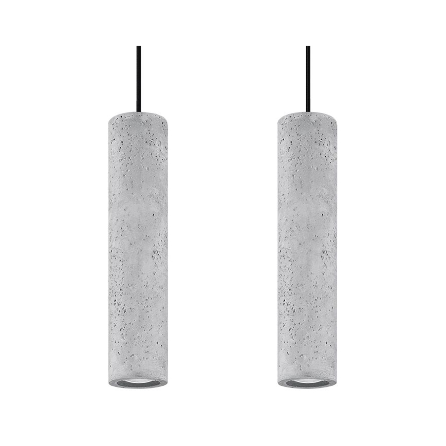 Luster na sajli LUVO 2xGU10/40W/230V beton/crna