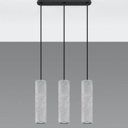 Luster na sajli LUVO 3xGU10/40W/230V beton/crna