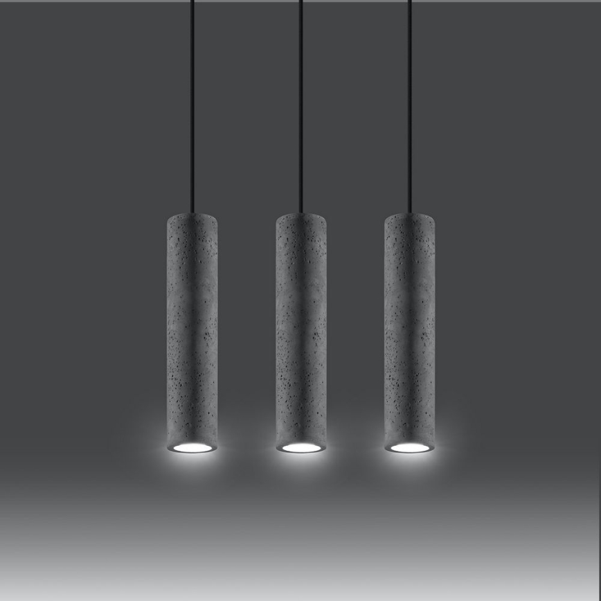 Luster na sajli LUVO 3xGU10/40W/230V beton/crna