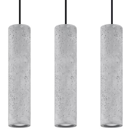 Luster na sajli LUVO 3xGU10/40W/230V beton/crna