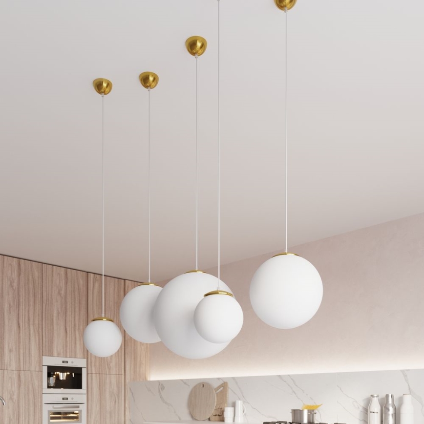Luster na sajli TOYA 1xE27/60W/230V Ø 20 cm bela/zlatna