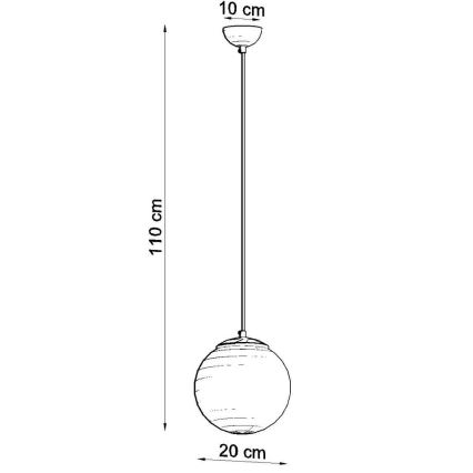 Luster na sajli TOYA 1xE27/60W/230V Ø 20 cm bela/zlatna