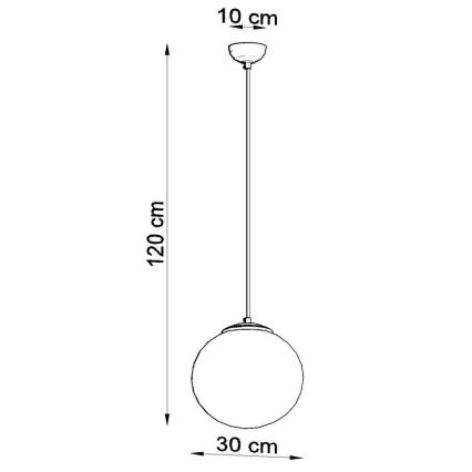 Luster na sajli TOYA 1x E27/60W/230V, prečnika 30 cm, bela/zlatna