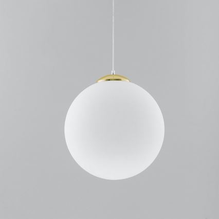 Luster na sajli TOYA 1xE27/60W/230V prečnik 40 cm beo/zlatan