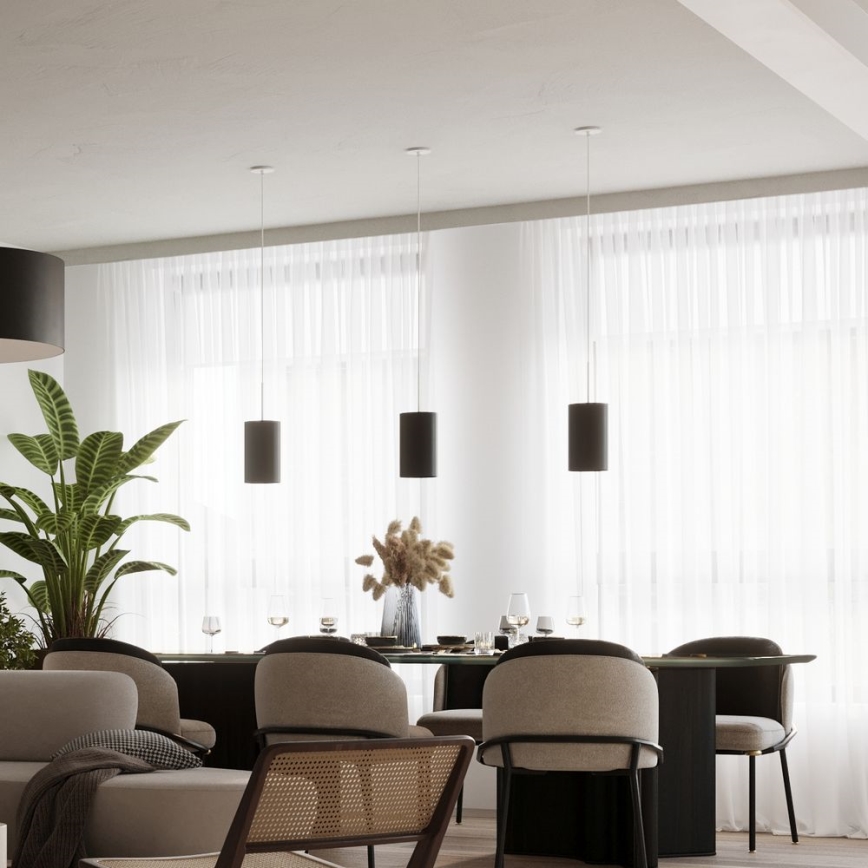 Luster na sajli OTTO 1xE27/60W/230V, prečnik 15 cm, crne boje