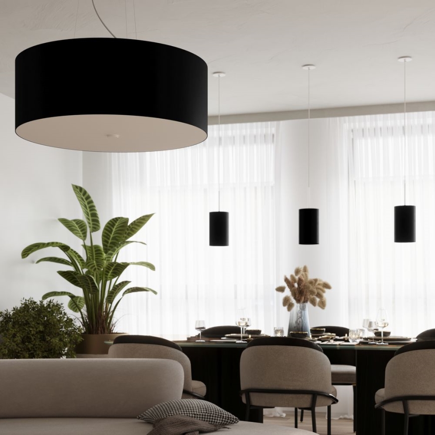Luster na sajli OTTO 1xE27/60W/230V, prečnik 15 cm, crne boje