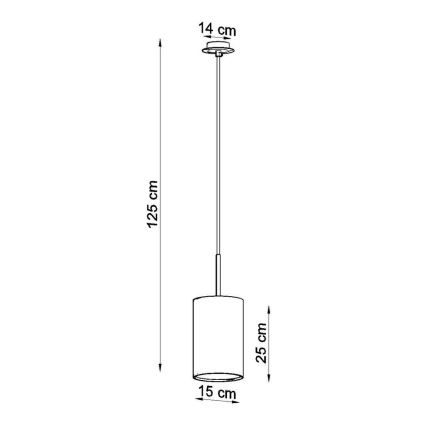 Luster na sajli OTTO 1xE27/60W/230V, prečnik 15 cm, crne boje