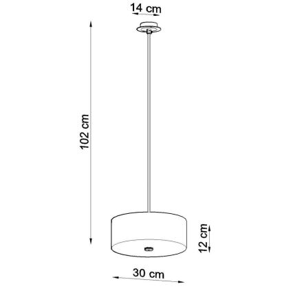 Luster na sajli SKALA 3xE27/60W/230V pr. 30 cm crni