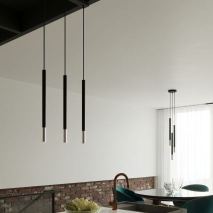 Luster na sajli MOSAIC 1xG9/12W/230V crna/sjajni hrom