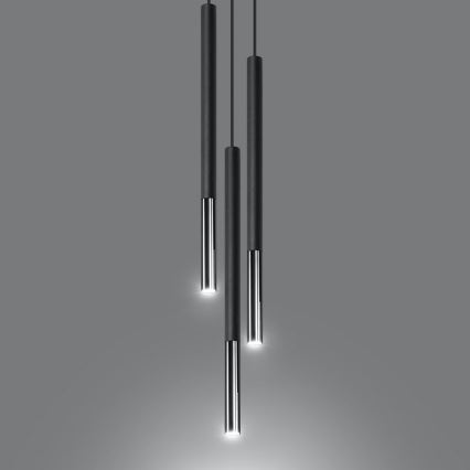 Luster na sajli MOSAIC 3xG9/12W/230V crna/sjajni hrom