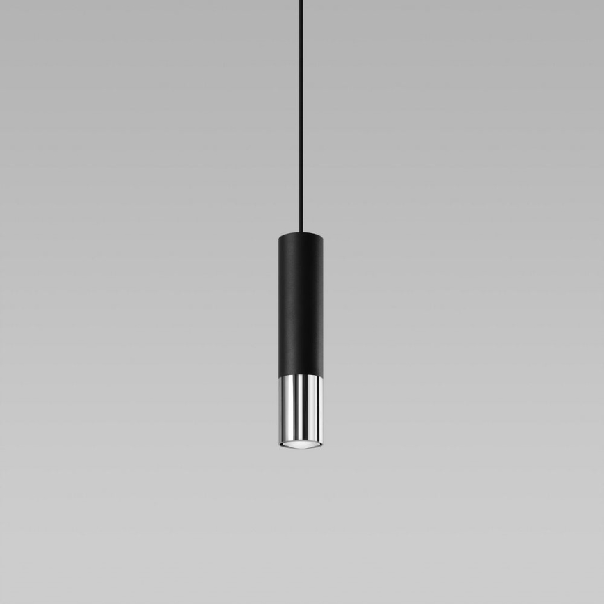 Luster na sajli LOOPEZ 1xGU10/10W/230V crna/sjajni hrom