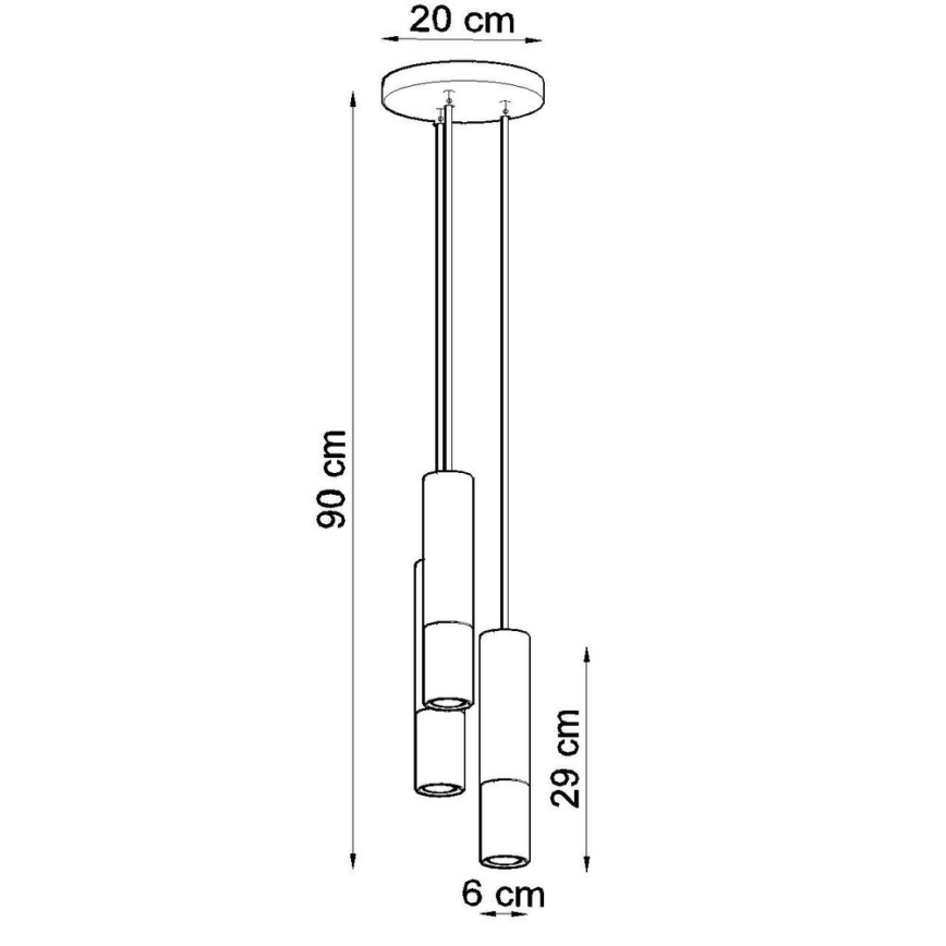 Luster na sajli LOOPEZ 3xGU10/10W/230V okrugao crna/bakar