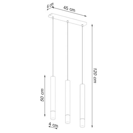 Luster na sajli VIZIER 3xG9/40W/230V, beo