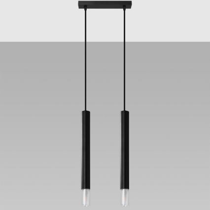 Luster na sajli VIZIER 2xG9/40W/230V crni