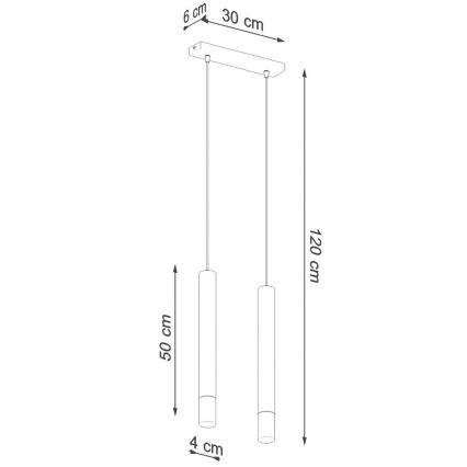 Luster na sajli VIZIER 2xG9/40W/230V crni
