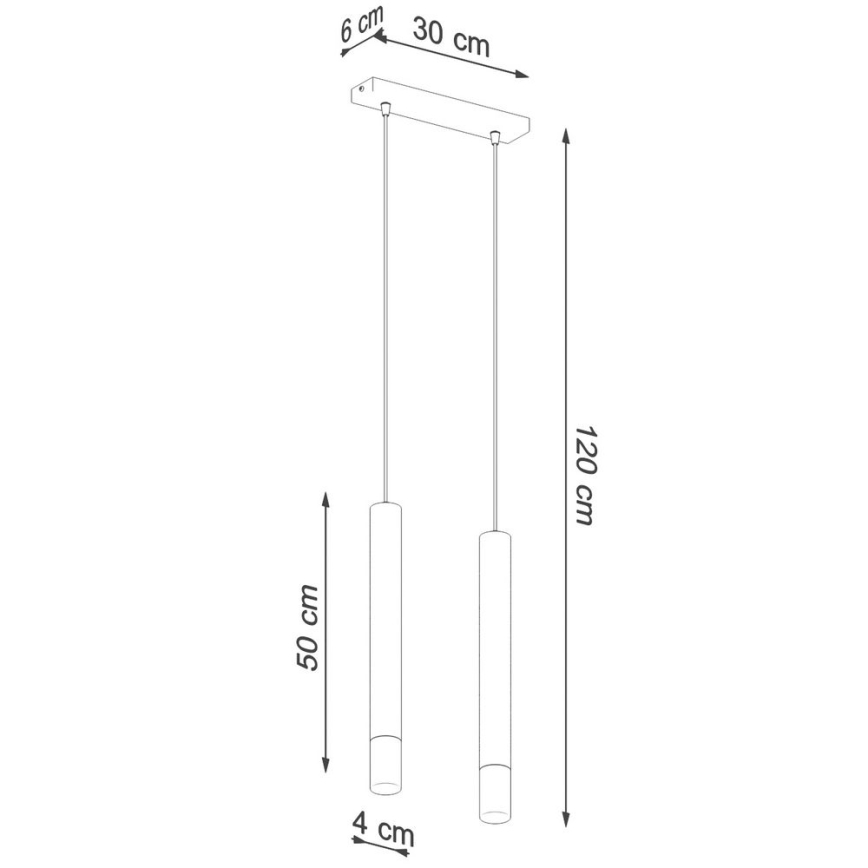 Luster na sajli VIZIER 2xG9/40W/230V crni