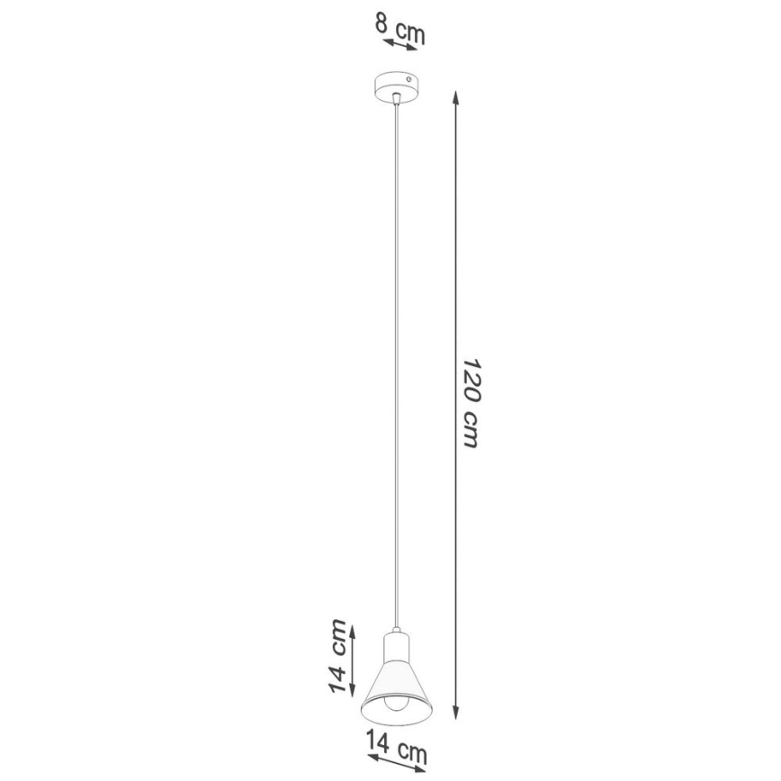 Luster na sajli TALEJA 1xE27/60W/230V bela