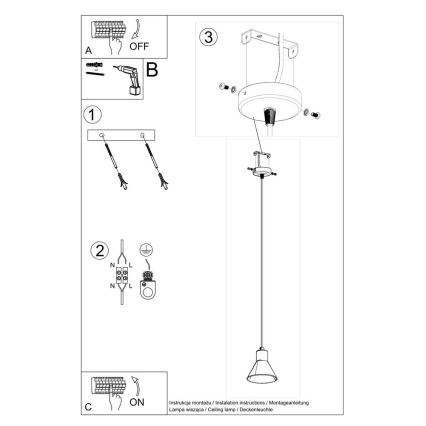 Luster na sajli TALEJA 1xE27/60W/230V bela