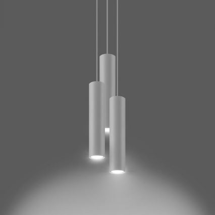 Luster na sajli LAGOS 3xGU10/10W/230V bela