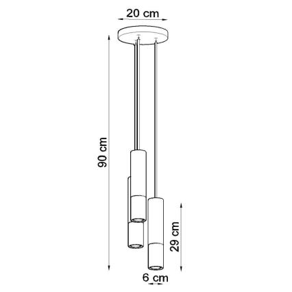 Luster na sajli LAGOS 3xGU10/10W/230V bela