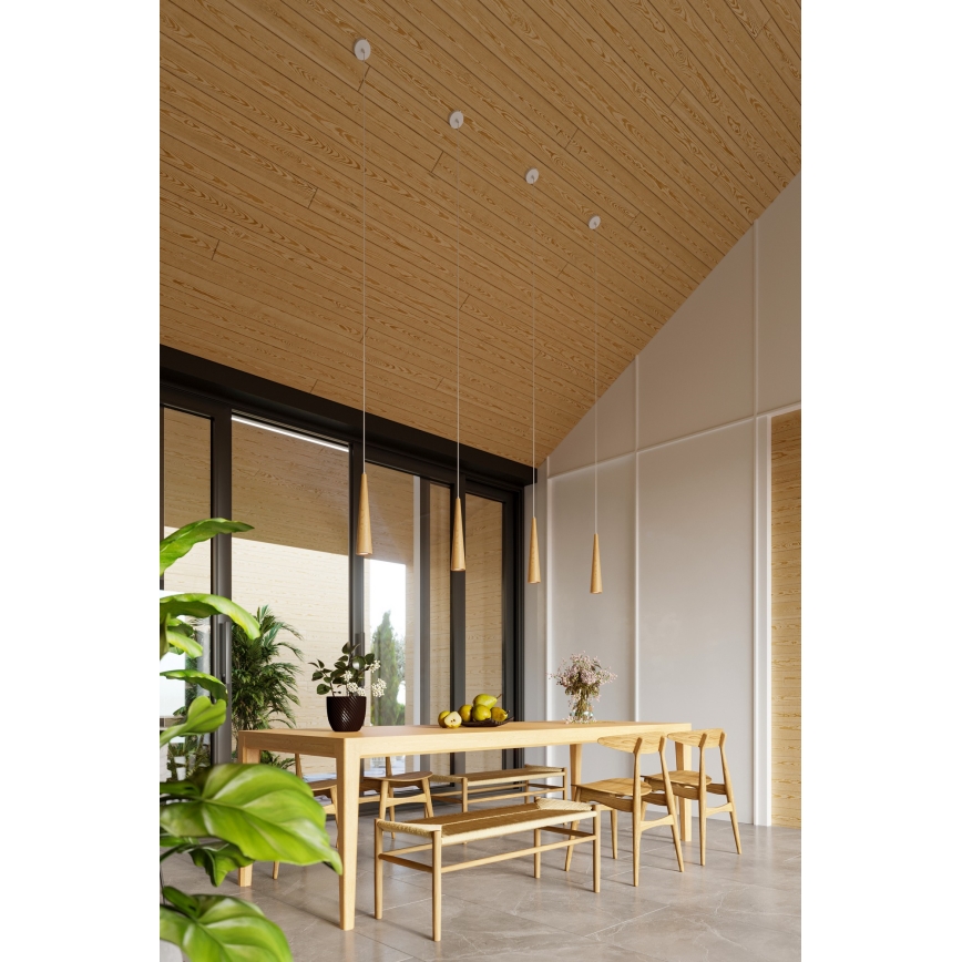 Luster na sajli SULA 1xGU10/10W/230V, prečnik 8 cm, bež