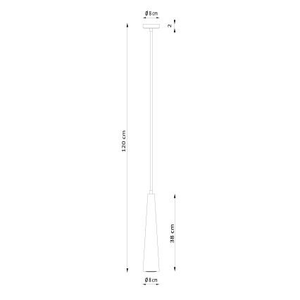Luster na sajli SULA 1xGU10/10W/230V, prečnik 8 cm, bež