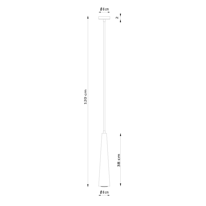 Luster na sajli SULA 1xGU10/10W/230V, prečnik 8 cm, bež