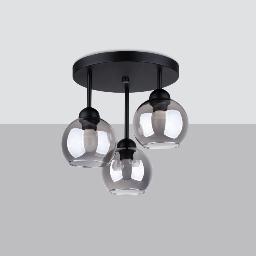 Luster na šipci ALINO 3xE27/60W/230V, crne boje