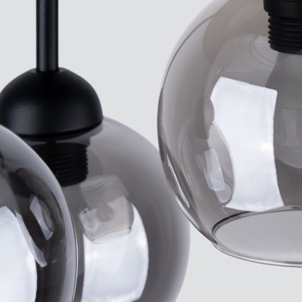 Luster na šipci ALINO 3xE27/60W/230V, crne boje