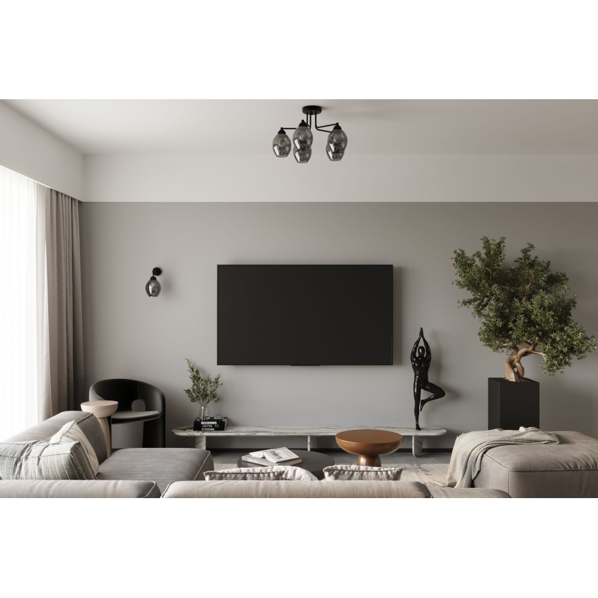 Luster na šipci FILLAN 5xE27/60W/230V crna