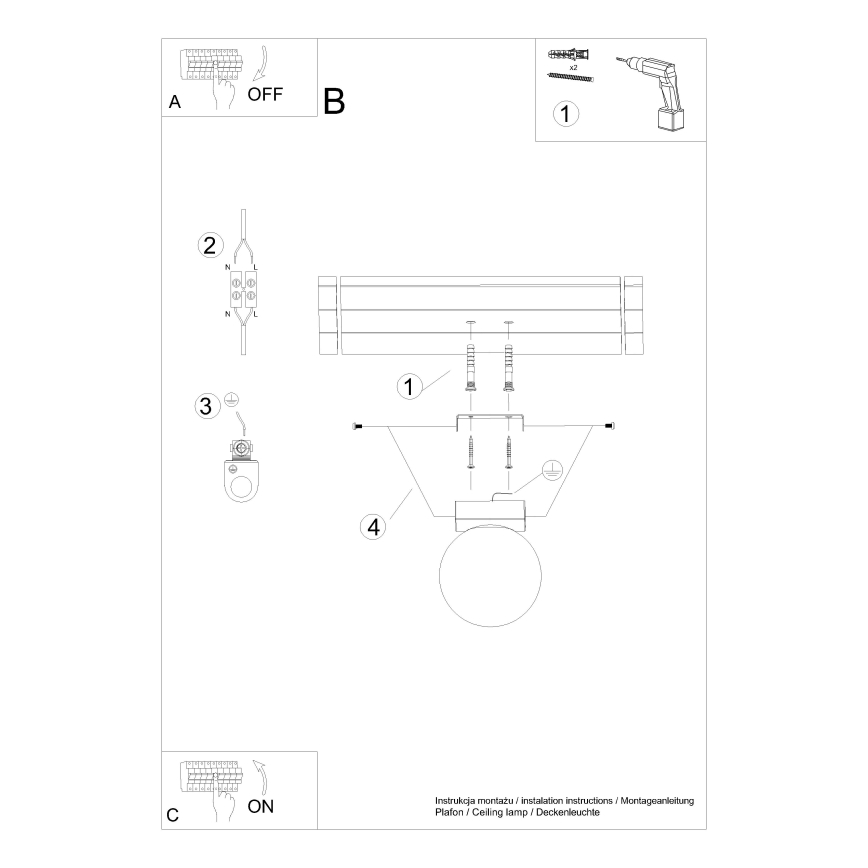 Plafonsko svetlo YOLI 1xG9/12W/230V belo