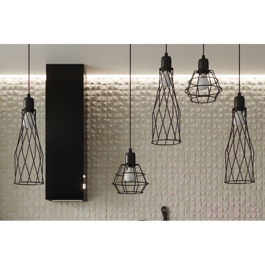 Luster na sajli SUBA 1xE27/15W/230V crna