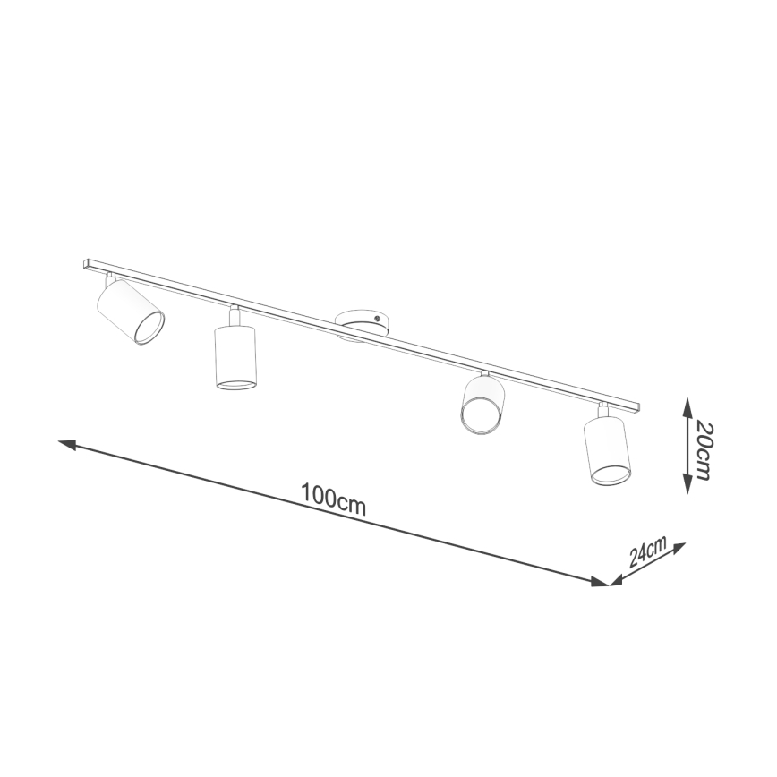 Spot svetiljka LEMMI 4xGU10/10W/230V crna