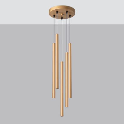Luster na sajli PASTELO 5xG9/8W/230V zlatan