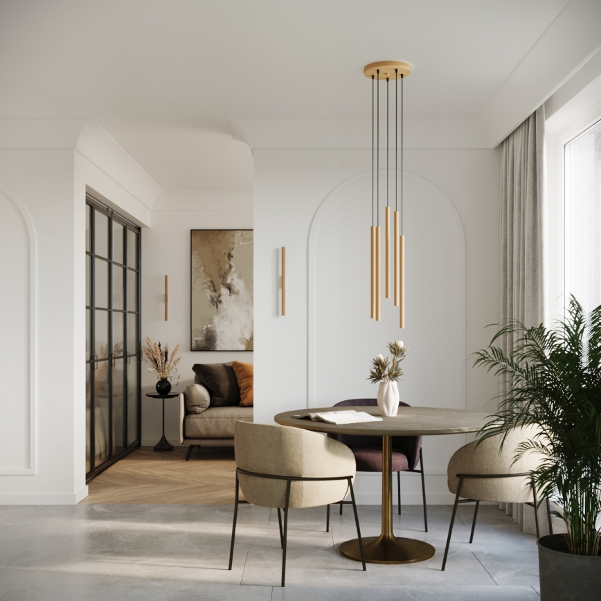 Luster na sajli PASTELO 5xG9/8W/230V zlatan