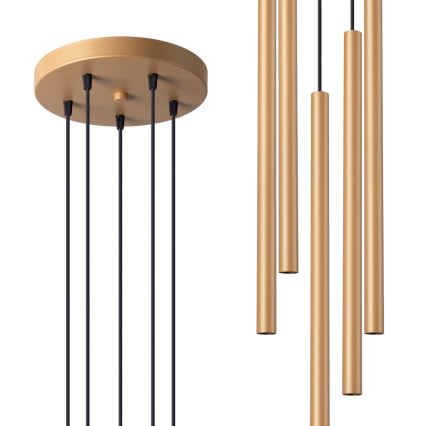 Luster na sajli PASTELO 5xG9/8W/230V zlatan
