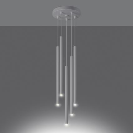 Luster na sajli PASTELO 5xG9/8W/230V bela