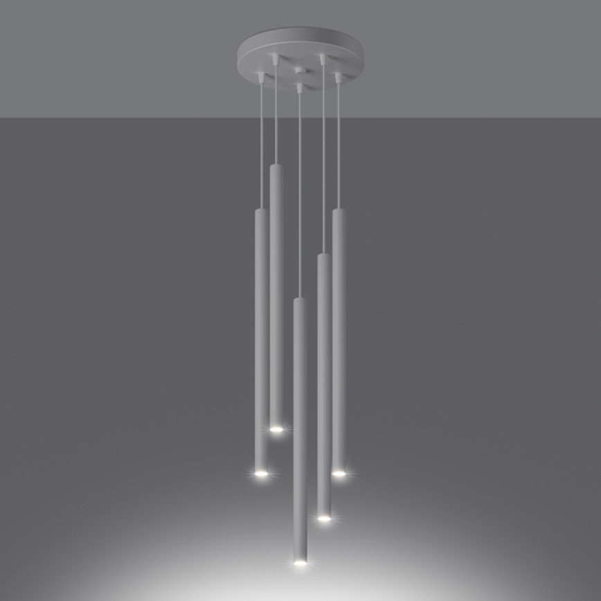 Luster na sajli PASTELO 5xG9/8W/230V bela