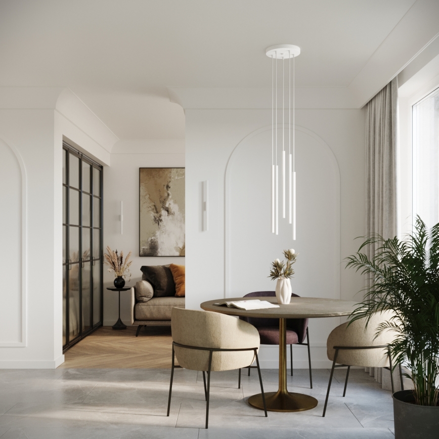 Luster na sajli PASTELO 5xG9/8W/230V bela