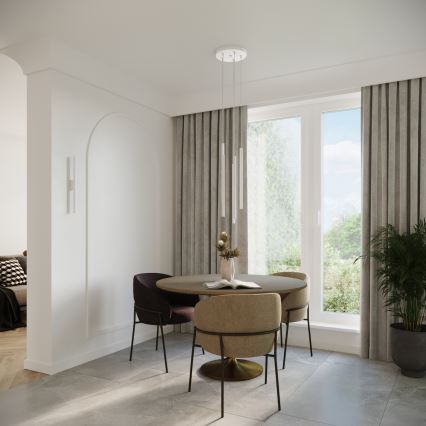 Luster na sajli PASTELO 5xG9/8W/230V bela