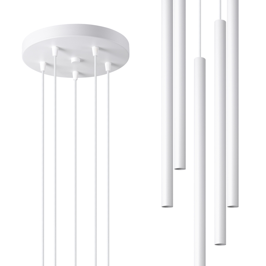 Luster na sajli PASTELO 5xG9/8W/230V bela