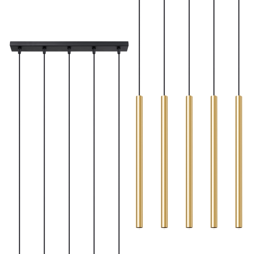 Luster na sajli PASTELO 5xG9/8W/230V zlatan